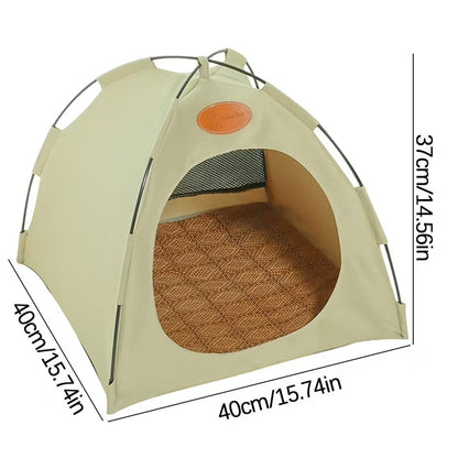 Matoen Small Medium Pet House Dog Cage Folding Outdoor Cat Bed Pad