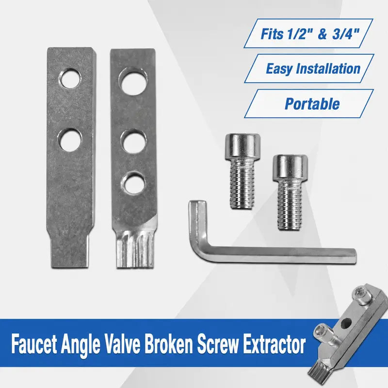 Stripped & Broken Screw Extractor Tool Kit - Efficient Repair Hand Tool for Bathroom Repair