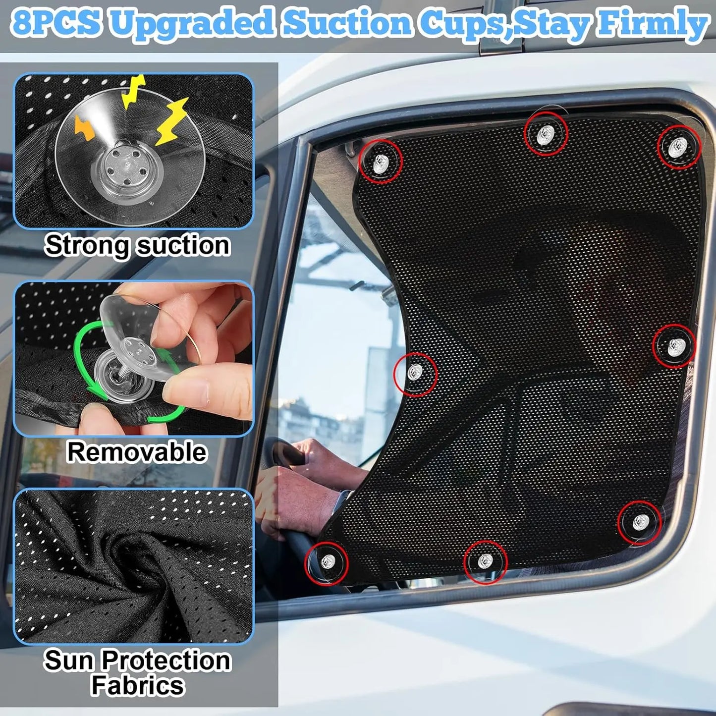 UV Protective Car Side Window Sunshade with Suction Cup