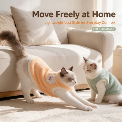 Warm Fluffy Fleece Pet Vest Cute Cartoon Embroidery
