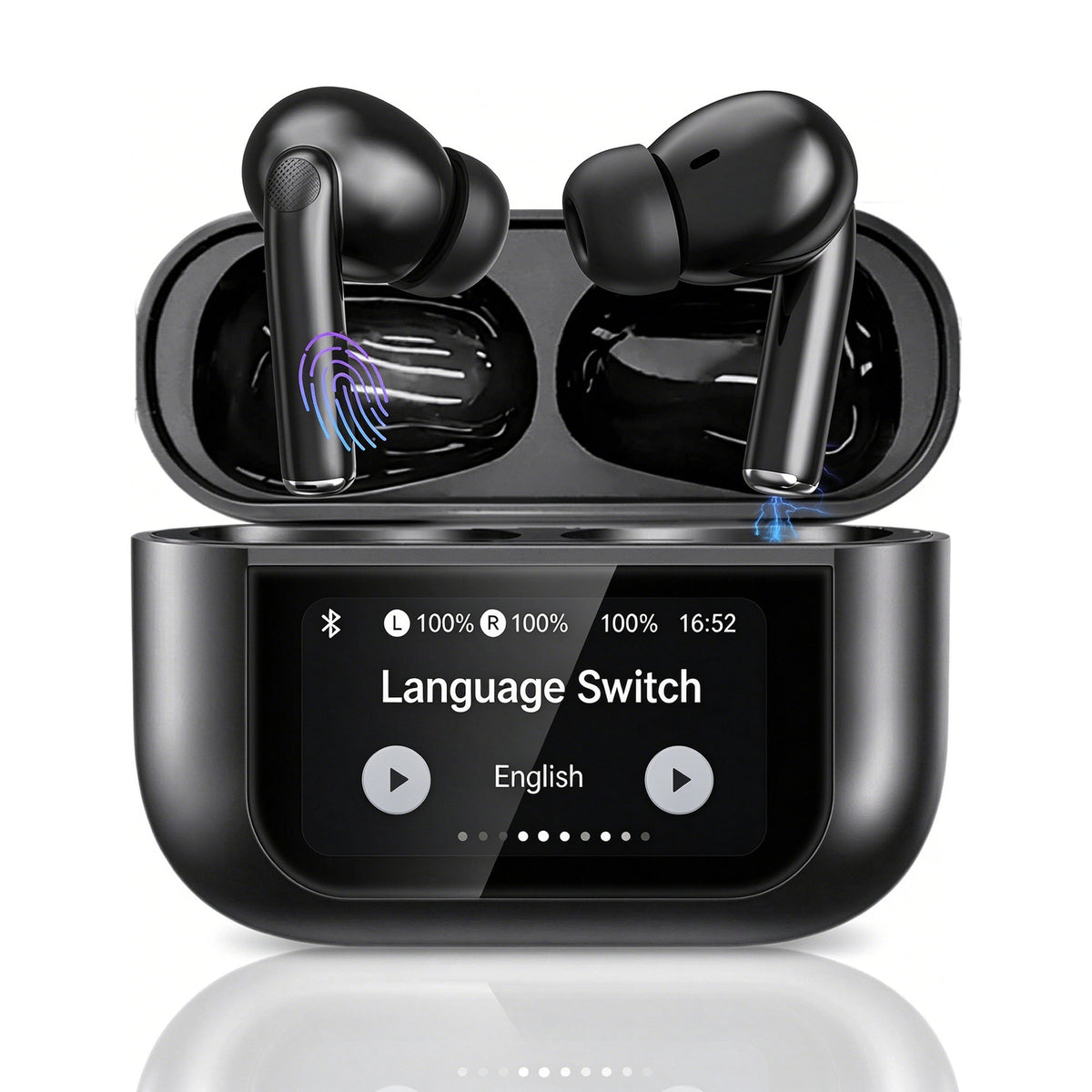AI Translation Earbuds Real Time for Android and iPhone,164 Languages Noise Cancelling & 5 EQ & 48H Playtime
