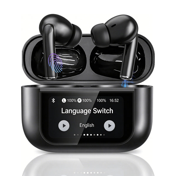 AI Translation Earbuds Real Time for Android and iPhone,164 Languages Noise Cancelling & 5 EQ & 48H Playtime
