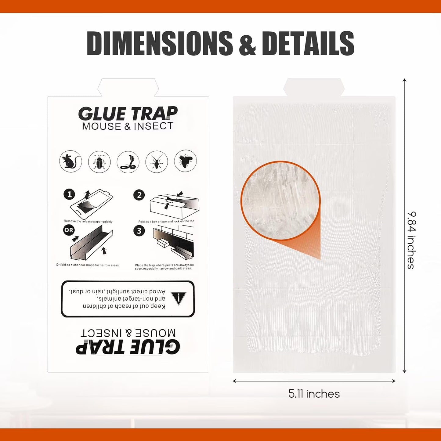 5 Pcs Mouse Traps Glue Boards Safe and Easy to Use Bug and Pest Control