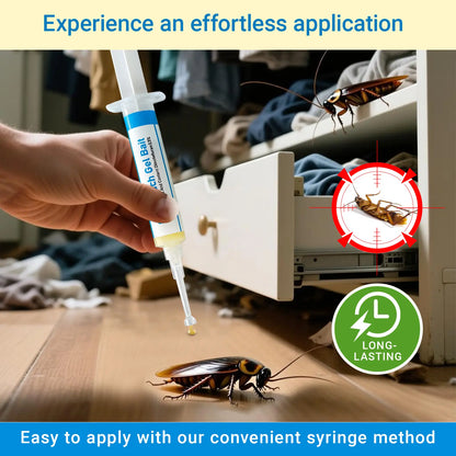2-Pack Cockroach Gel Bait Syringes, Indoor Roach Control Gel for Kitchen, Bathroom, Cabinets and Corners