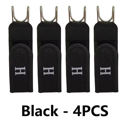 4PCS Tactical Metal Hook Elastic Belt Buckle-Less Invisible Waist Belt Closure