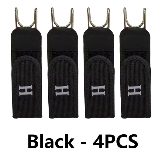 4PCS Tactical Metal Hook Elastic Belt Buckle-Less Invisible Waist Belt Closure