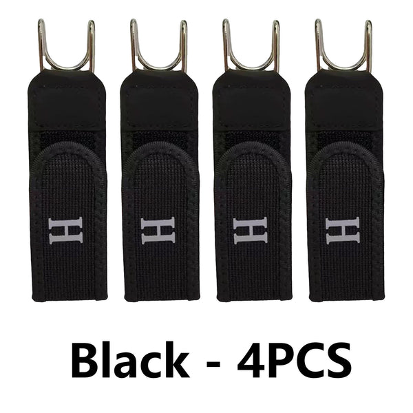 4PCS Tactical Metal Hook Elastic Belt Buckle-Less Invisible Waist Belt Closure