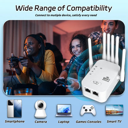 Remote 6 Antennas 2.4GHz WiFi Extender Signal Booster