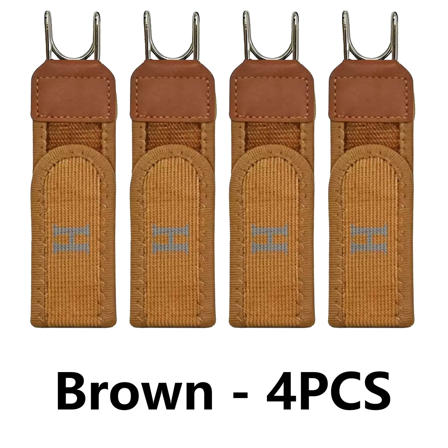 4PCS Tactical Metal Hook Elastic Belt Buckle-Less Invisible Waist Belt Closure