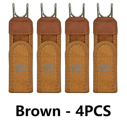 4PCS Tactical Metal Hook Elastic Belt Buckle-Less Invisible Waist Belt Closure