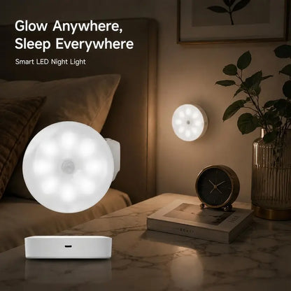 Round Automatic Closet LED Light - Motion Sensor with On/Off Delay