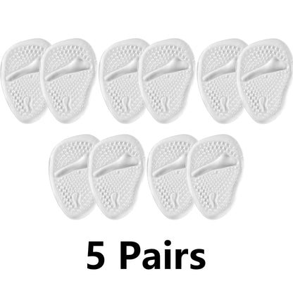 5 Pairs Ball of Foot Cushions - Soft Gel Metatarsal Pads for High Heels - Forefoot Pain Relief