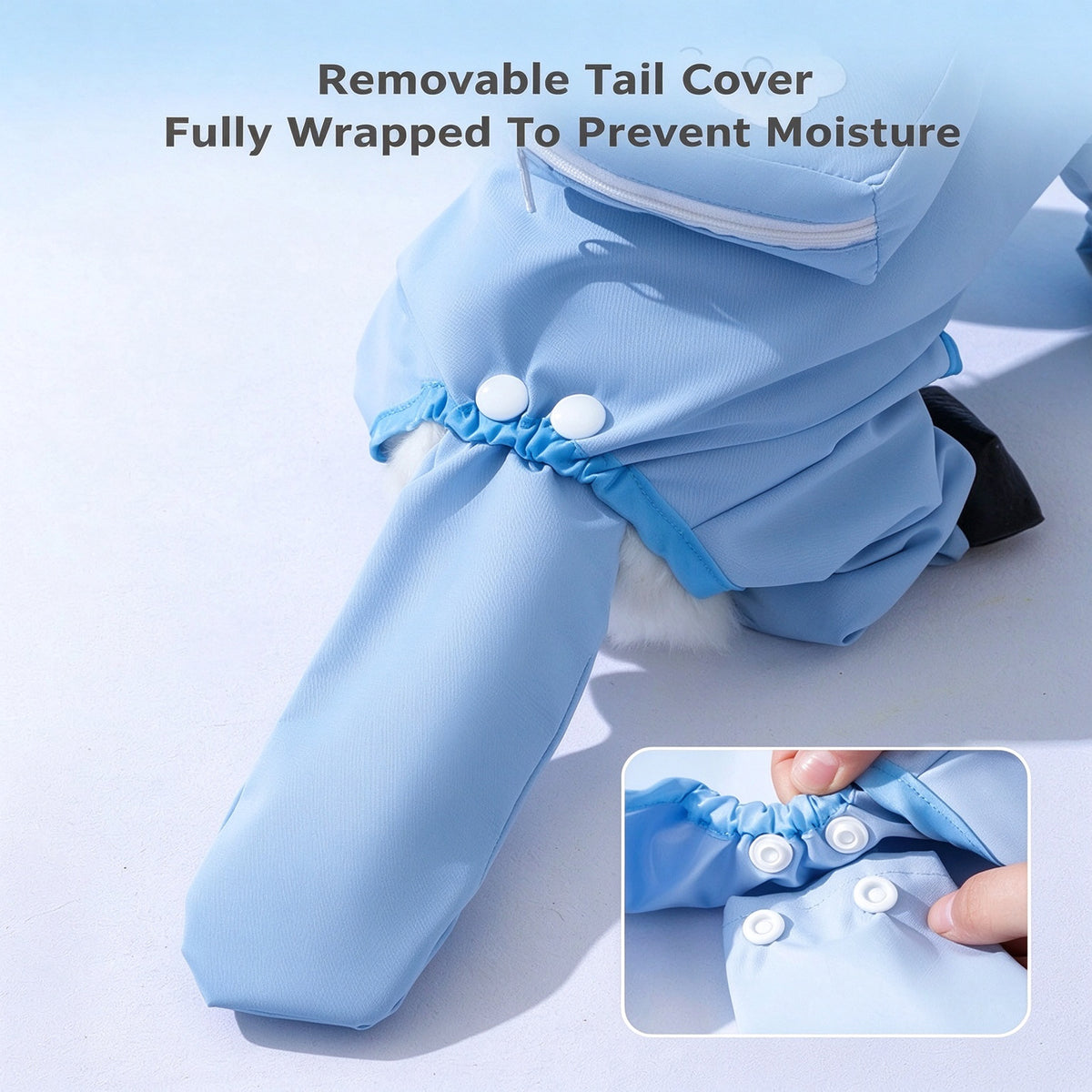 Full Coverage 4 Legs Dog Rain Coat with Hood,Reflective Strips&Leash Hole