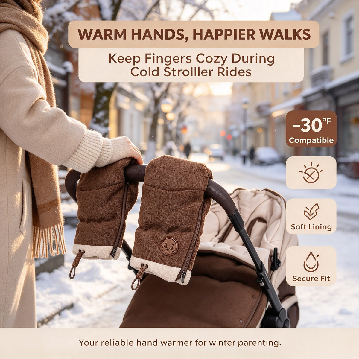 Baby Stroller Warm Muffs Gloves ,Winter Universal Hand Warmer Mittens