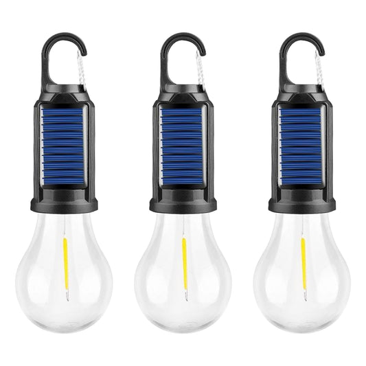 3 Pack Portable LED Solar USB Rechargeable Lantern Flashlight