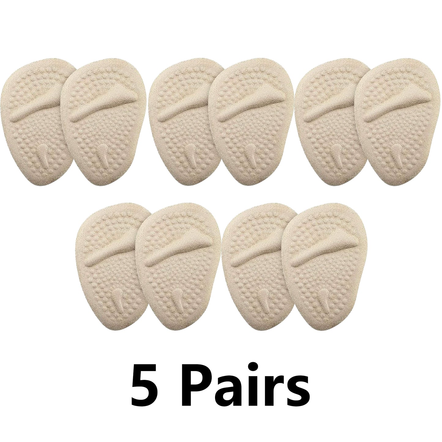 5 Pairs Ball of Foot Cushions - Soft Gel Metatarsal Pads for High Heels - Forefoot Pain Relief