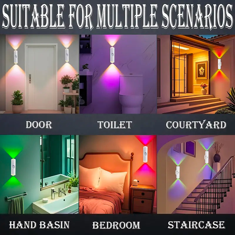 Rechargeable RGB Wall Lights with Motion Sensor Long Battery Life