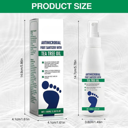 Tea Tree Oil Foot Spray - Plantar Moisturizing Deodorant for Odor Control & Dry Feet Care