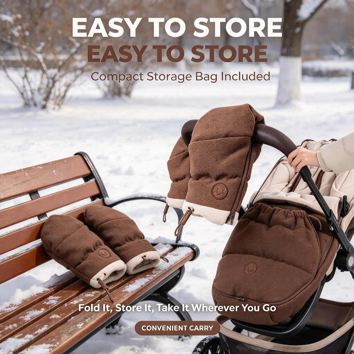 Baby Stroller Warm Muffs Gloves ,Winter Universal Hand Warmer Mittens