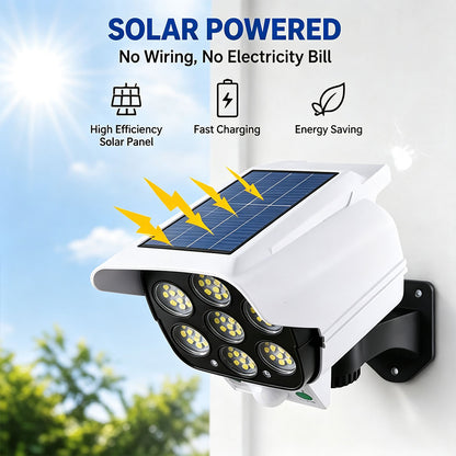 Solar Security Camera Light, Fake Surveillance Camera with Motion Sensor