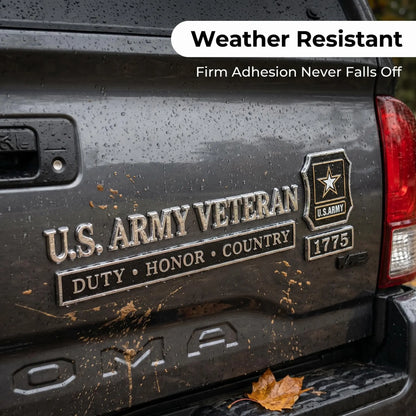 U.S. Military Veteran 3D Metal Car Emblem Badge