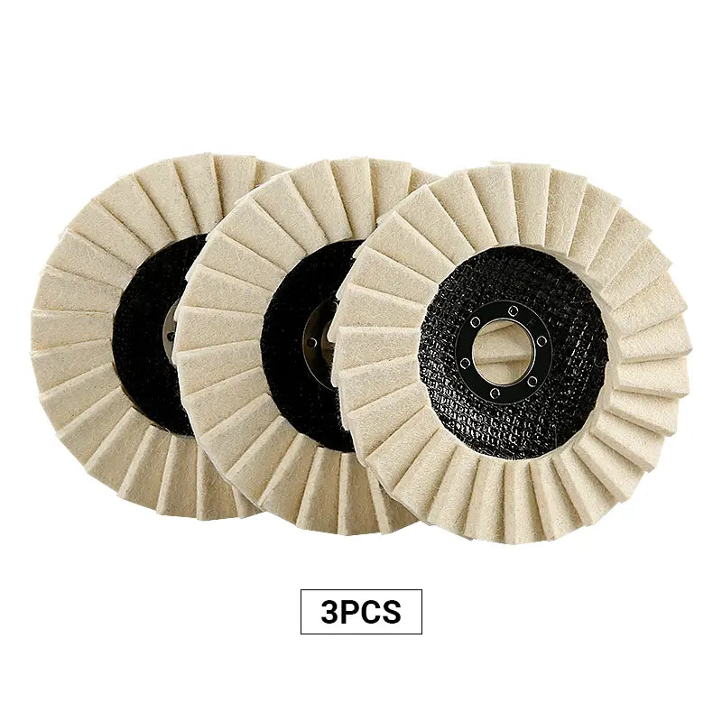 3 pieces Upgraded Wool Felt Polishing Wheel with Cloth Cover