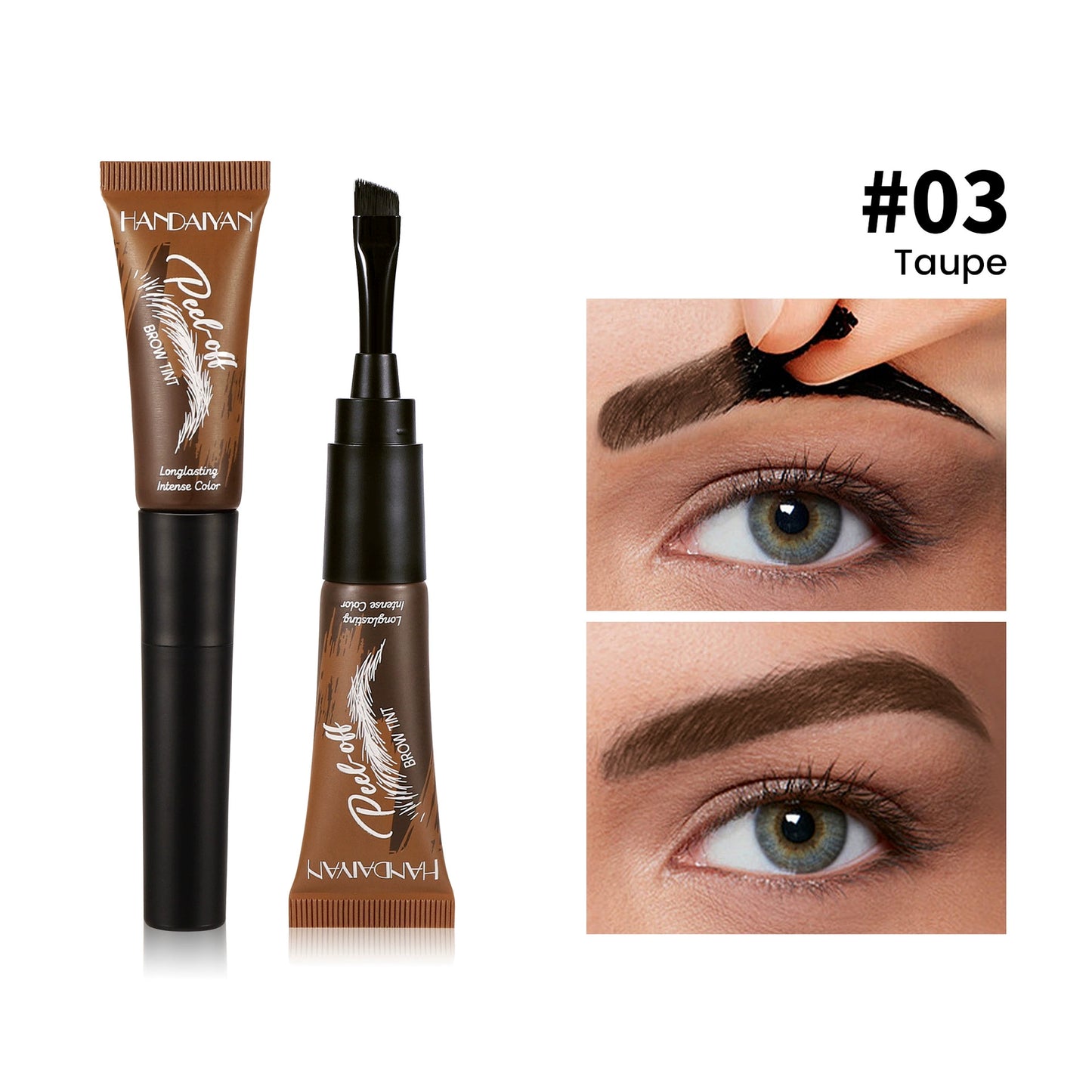 HANDAIYAN 5-Color Peel-Off Eyebrow Tint with Applicator Brush