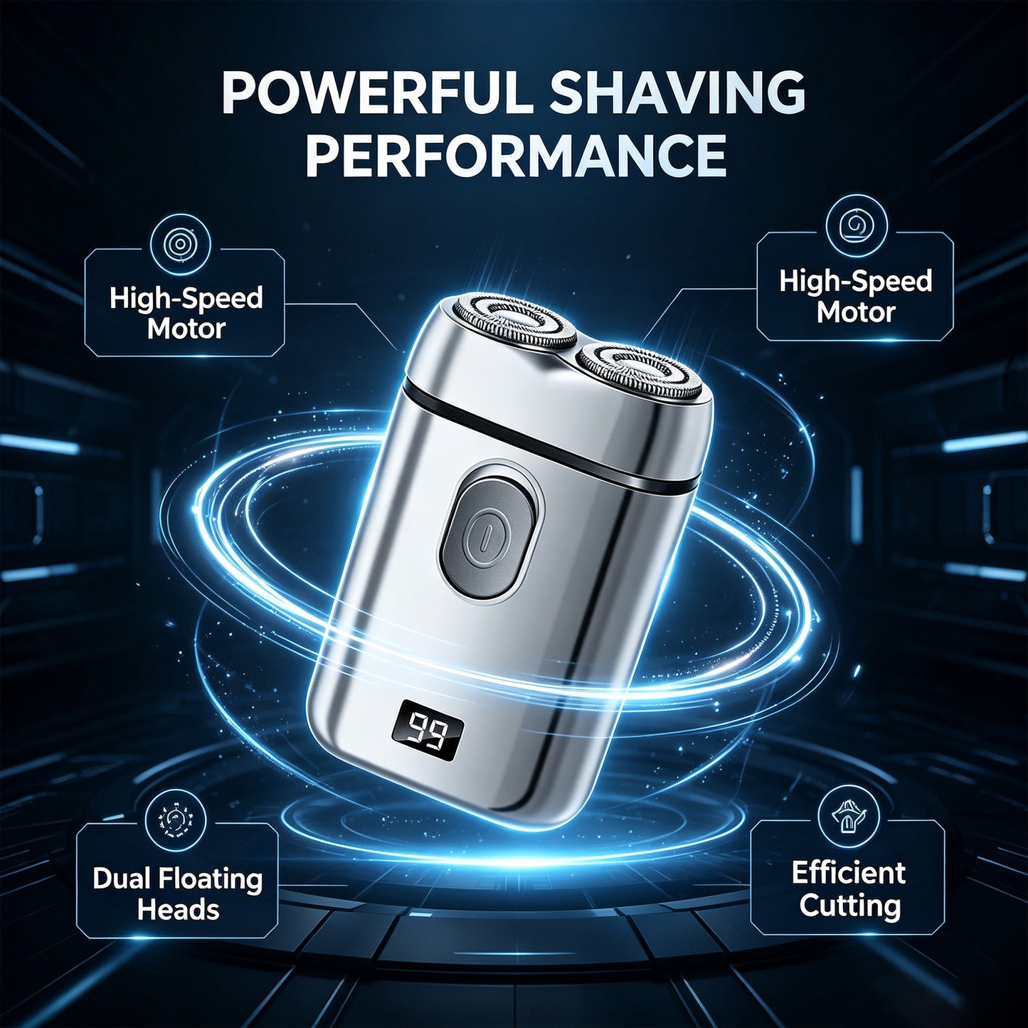 USB Rechargeable Dual-Head Electric Waterproof Shaver