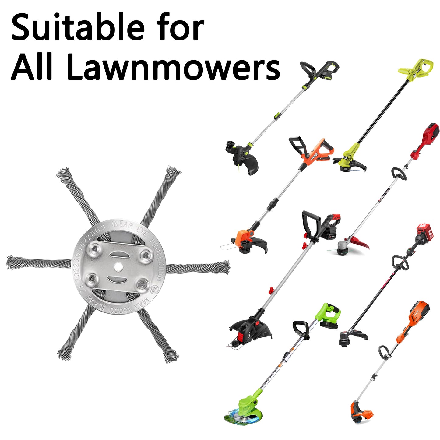 6-inch Heavy Steel Wire Trimmer Head High-Strength Weed Tool
