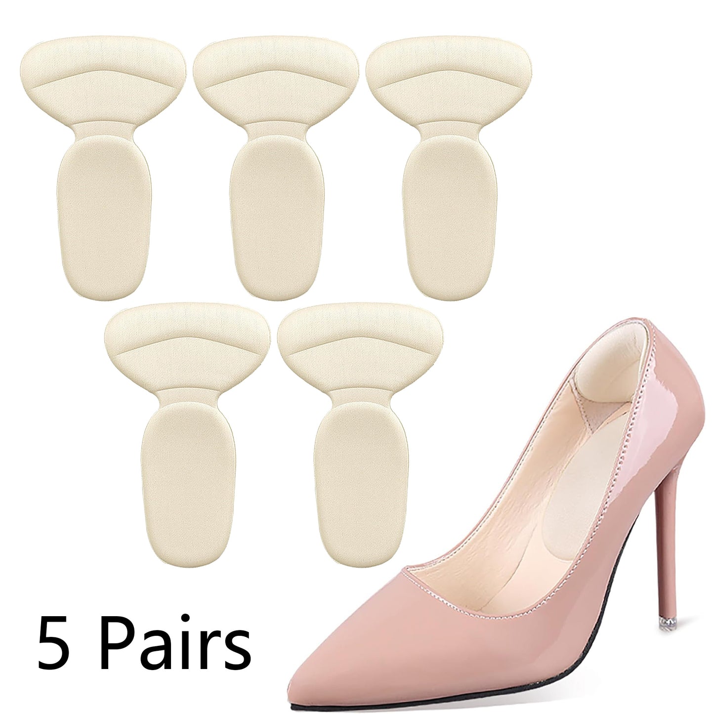5 Pairs Women Insoles For Shoe Back High Heels Liner Grips Inserts Soft Insole