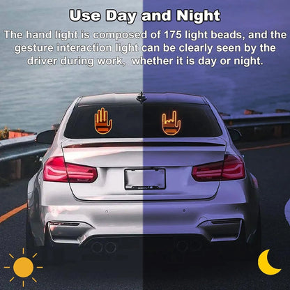 Finger Gesture Light with Remote LED Car Back Window Funny Sign Hand Light