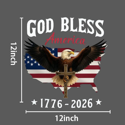 USA 250th Anniversary Decal - Patriotic Bald Eagle & Flag Vinyl Sticker