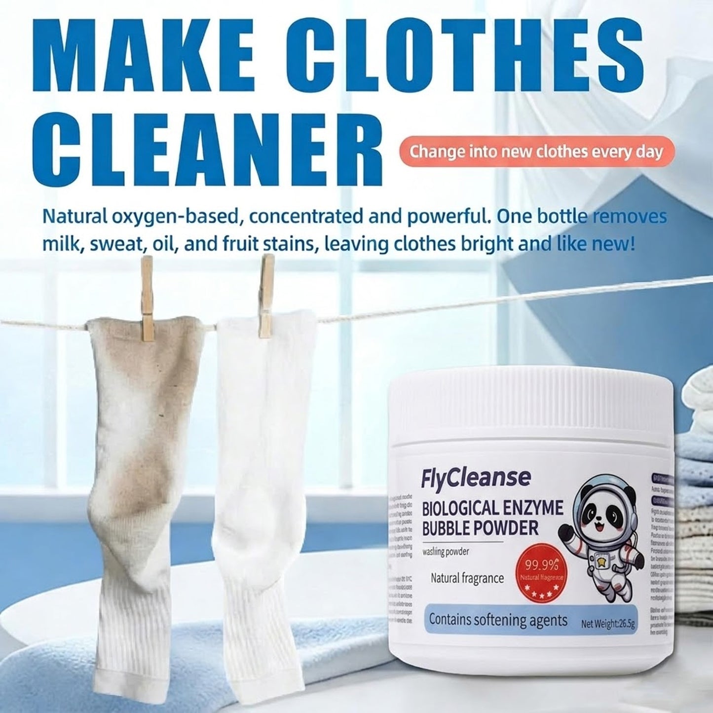 Bio-enzyme Bubble Powder Stain Remover Laundry Detergent