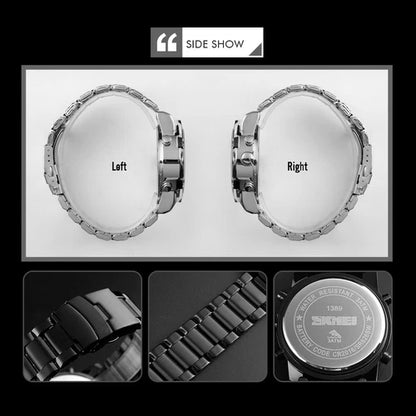 Men Quartz Watch Male Steel Wristwatch Fashion Big Dial Shockproof Watches