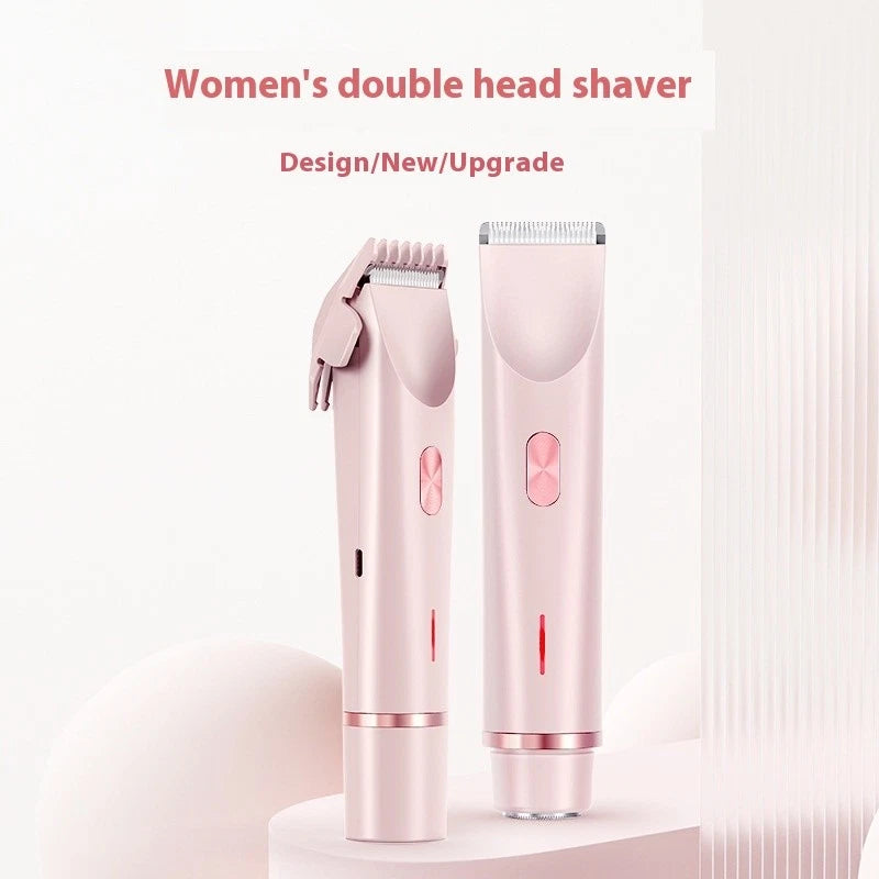2 In 1 Hair Remover Women's Double Head Shaver Private Pubic Hair Trimmer Electr