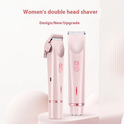 2 In 1 Hair Remover Women's Double Head Shaver Private Pubic Hair Trimmer Electr