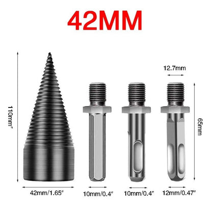 High Speed Twist Firewood Drill Bit Wood Splitter Screw Splitting Cone Driver