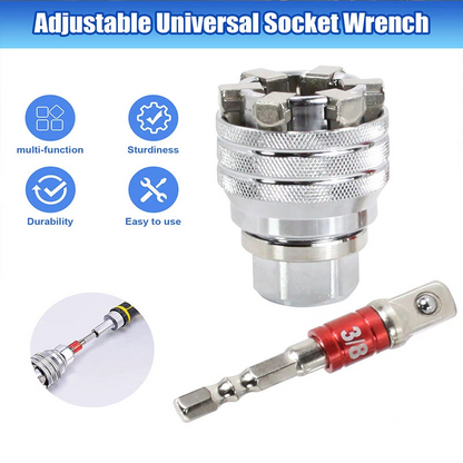 Adjustable Hex Universal Socket Torque Ratchet Adapter Wrench Head