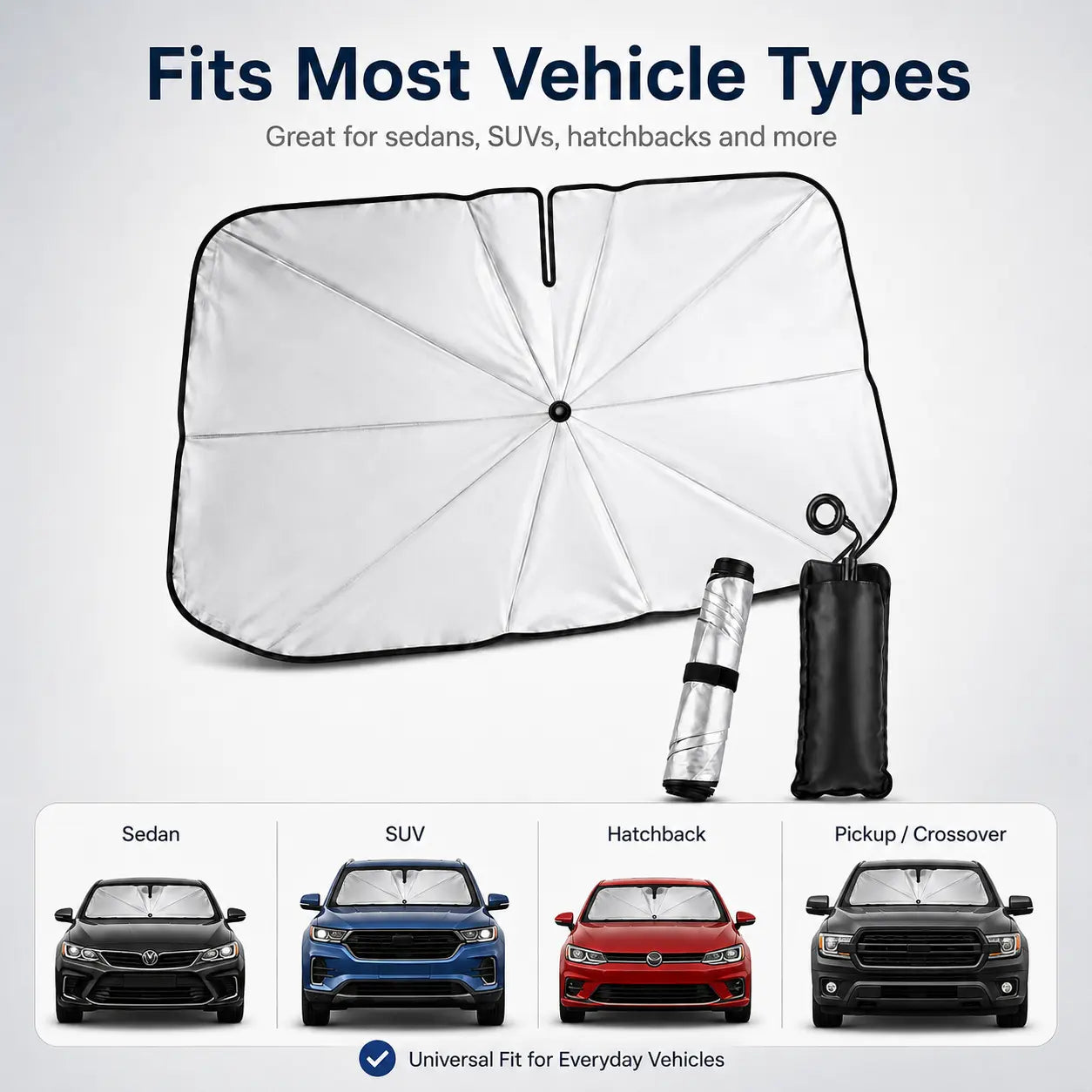 Full Cover UV Front Windshield Sun Shade Umbrella Durable Interior Accessories