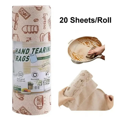 20 Sheets/Roll Disposable Kitchen Cleaning Cloth Roll