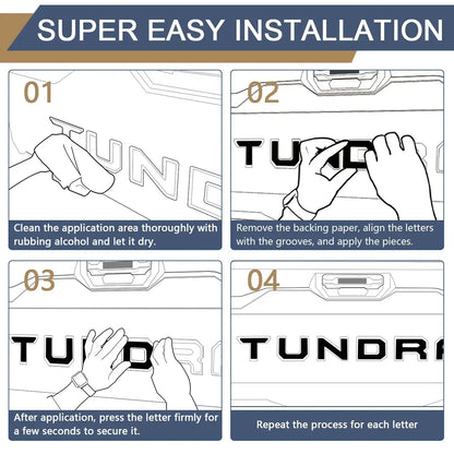 3D Design Raised ABS Plastic Front Grille Letters for 2022-2026 Toyota Tundra