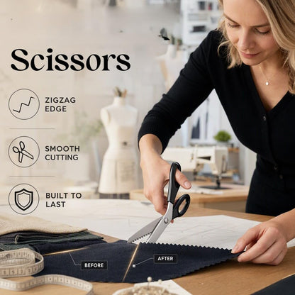 Stainless Steel Pinking Shears for Fabric,  Serrated Zig Zag Scissors