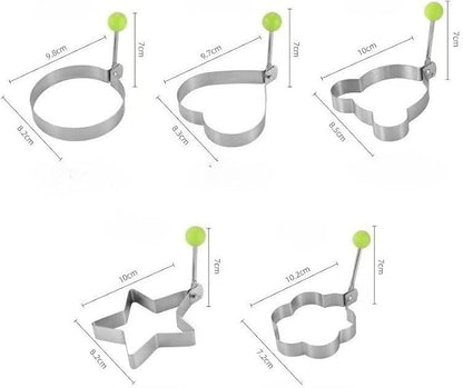 5-Pack Stainless Steel Fried Egg Molds