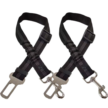 2Pcs 3 in 1 Pet Car Seatbelt Leash Removable Dog Seat Belt Harness for Car Adjustable Reflective Dog Seatbelt Tether