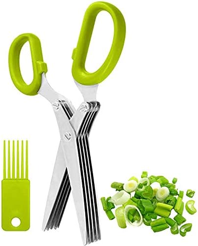 5 Blade Stainless Steel Kitchen Scissors with Cleaning Comb