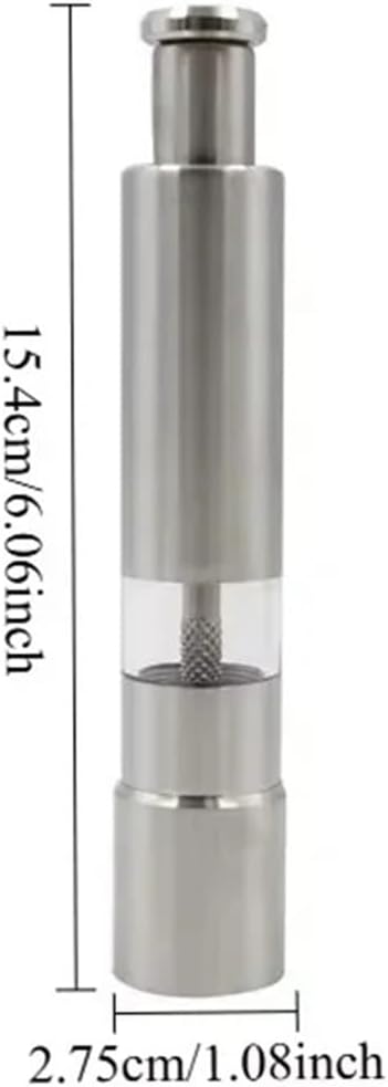 Stainless Steel Sea Salt and Pepper Mill with Push Button