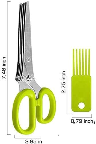 5 Blade Stainless Steel Kitchen Scissors with Cleaning Comb