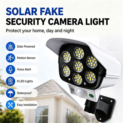 Solar Security Camera Light, Fake Surveillance Camera with Motion Sensor