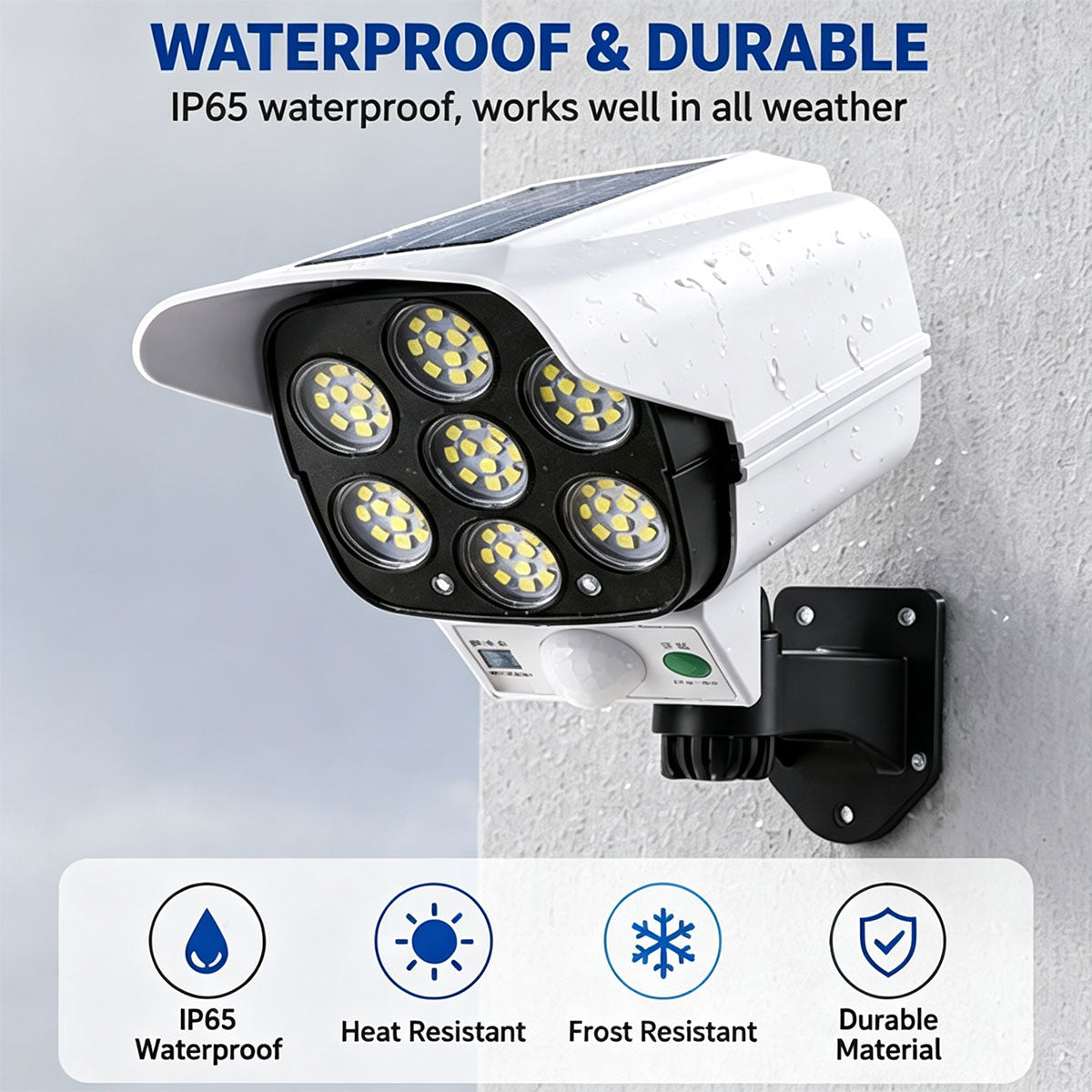 Solar Security Camera Light, Fake Surveillance Camera with Motion Sensor