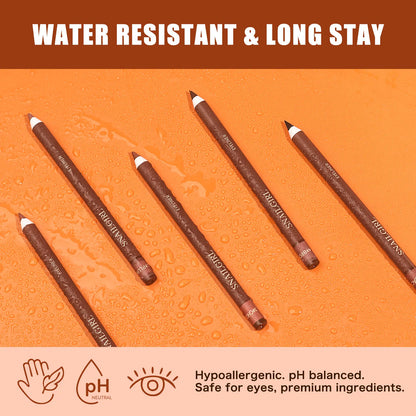 Smooth Glide Eyeliner Pencil Set - Gentle Waterproof Gel Eyeliner Pencil with Sharpener